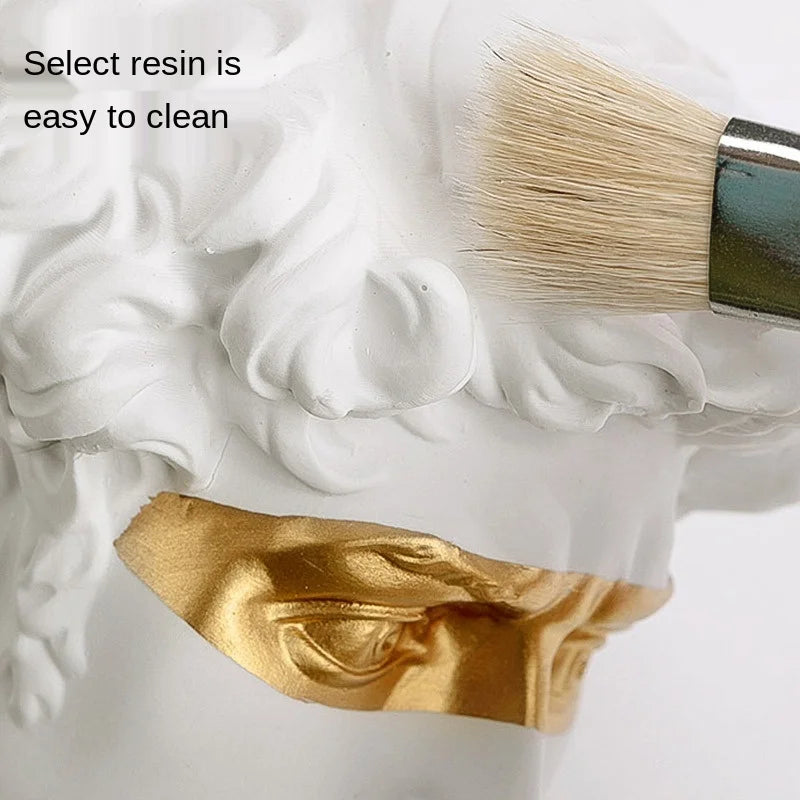 Estatuas para decoración de mesa de centro David, adornos de decoración del hogar, busto de sala de yeso, escultura artística decorativa de resina blanca, 15cm