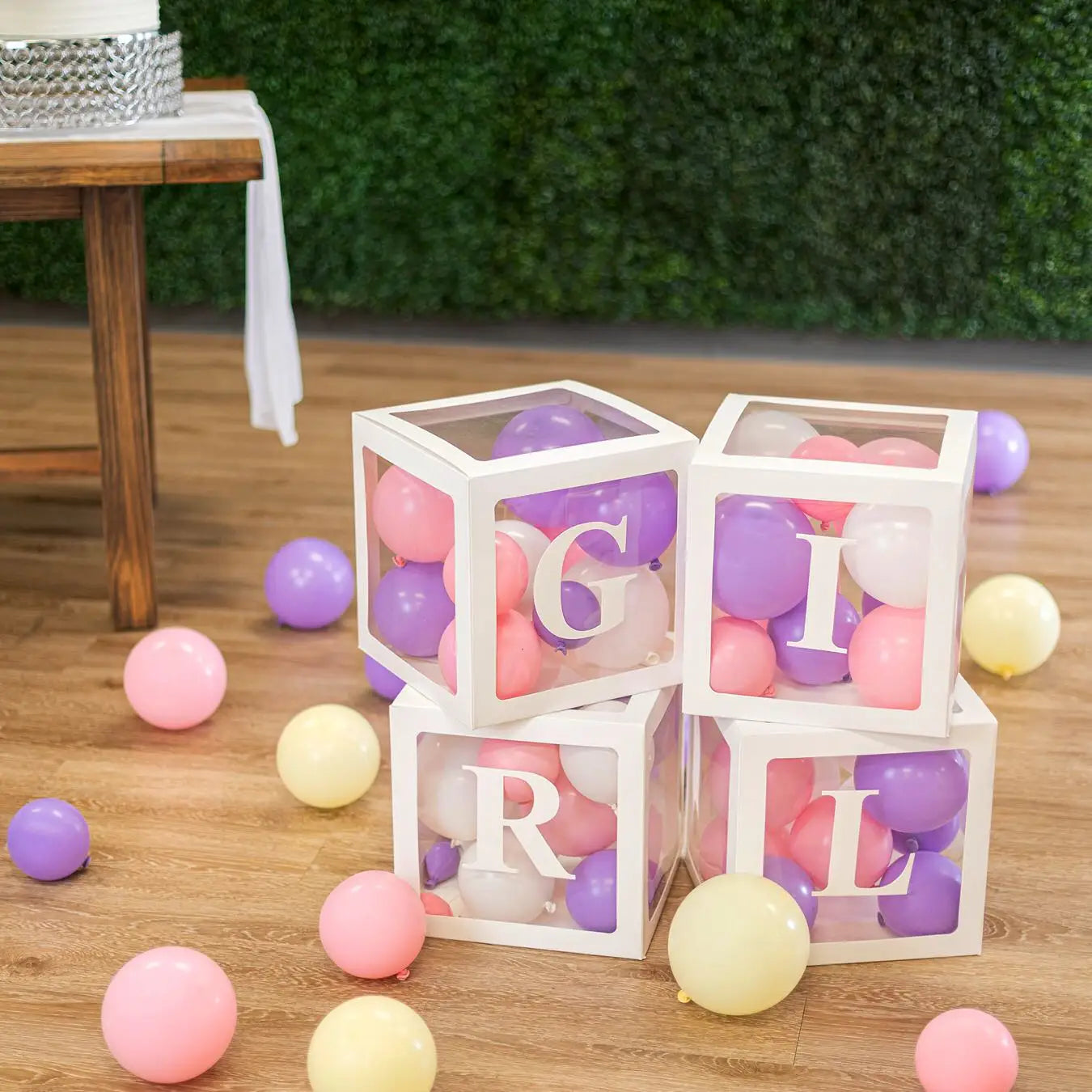 Transparent Letter Balloons Box Baby Shower Birthday Decoration 