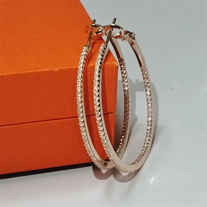 Senlissi Diamond Hoop Earrings for Women 925 Silver Earrings with din 