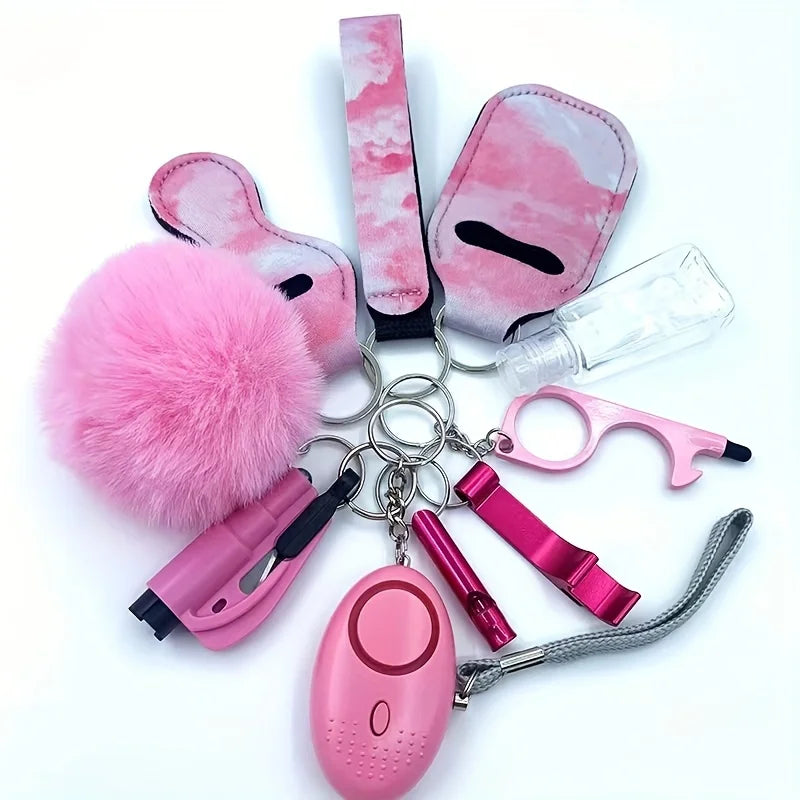 Full Set Safety Keychains for Women Girls Self Defense Keychain