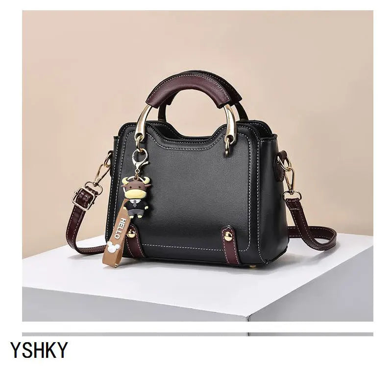 Bolso de hombro de cuero para mujer, bandolera de diseñador de lujo, con monogr