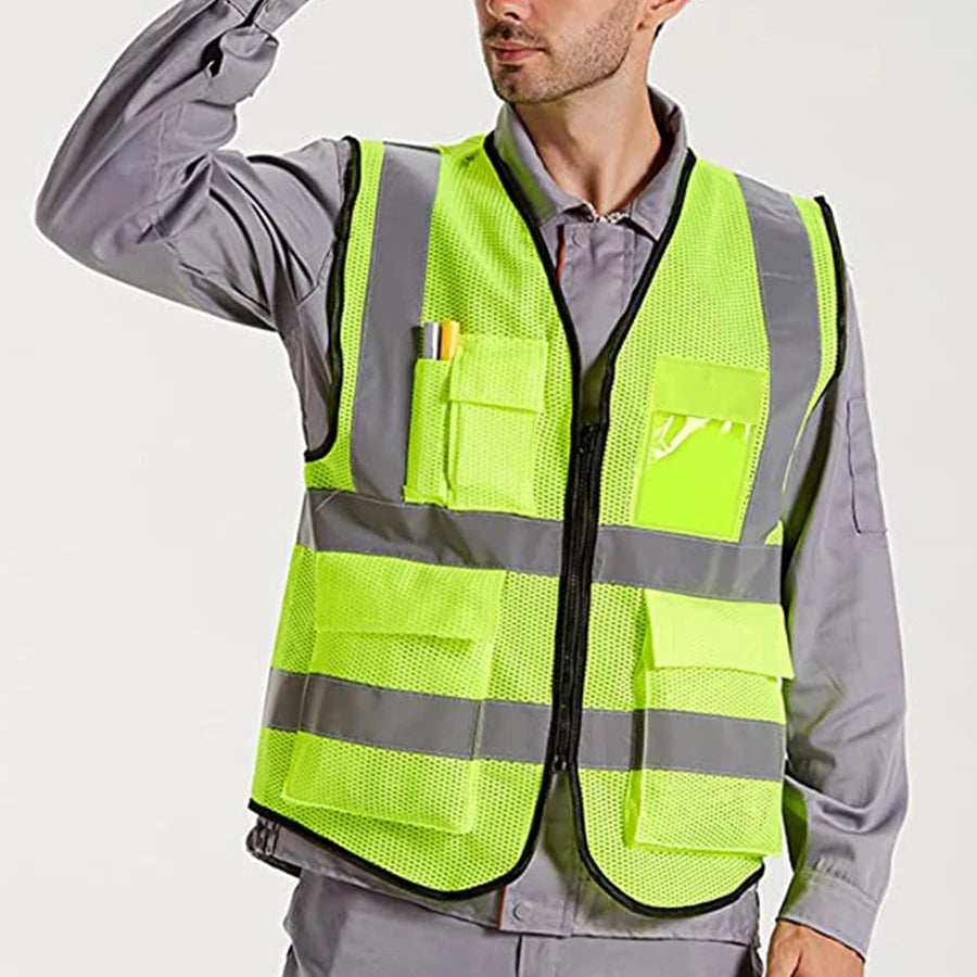 Chaleco de seguridad reflectante de alta visibilidad, chalecos reflectantes de seguridad ajustables, tráfico nocturno al aire libre para correr, ciclismo y Deportes