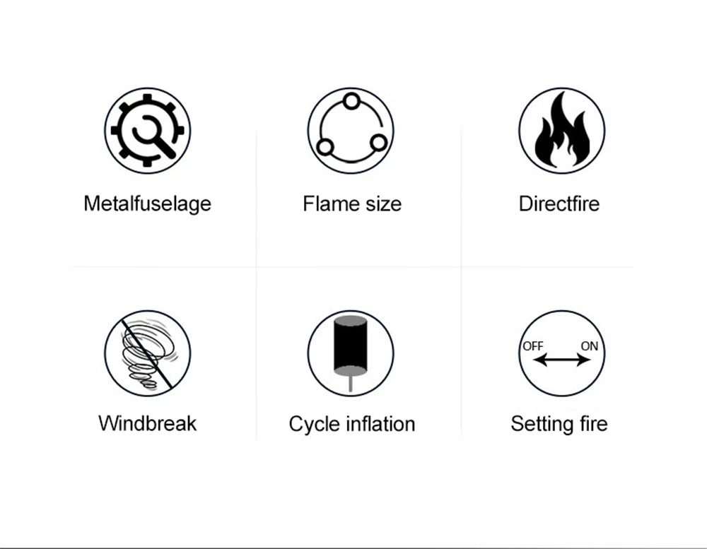 Encendedores de Gas Turbo de Metal a prueba de viento, antorcha de soldadura, cocina, llama ajustable, potente pistola de pulverización, encendedor de cigarros