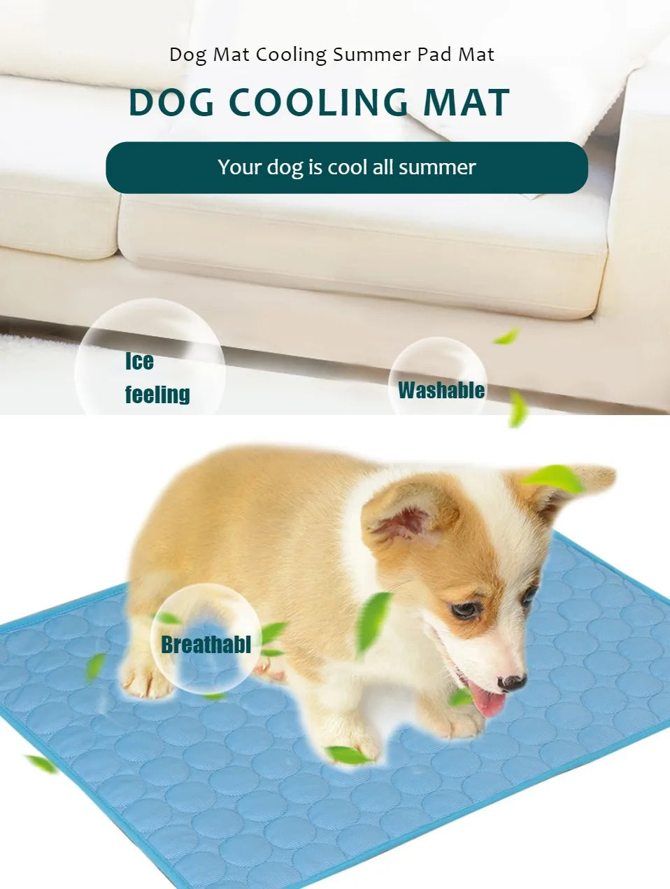 Pet Cooling Mat, Extra Large Cool Bed for Small Dogs 