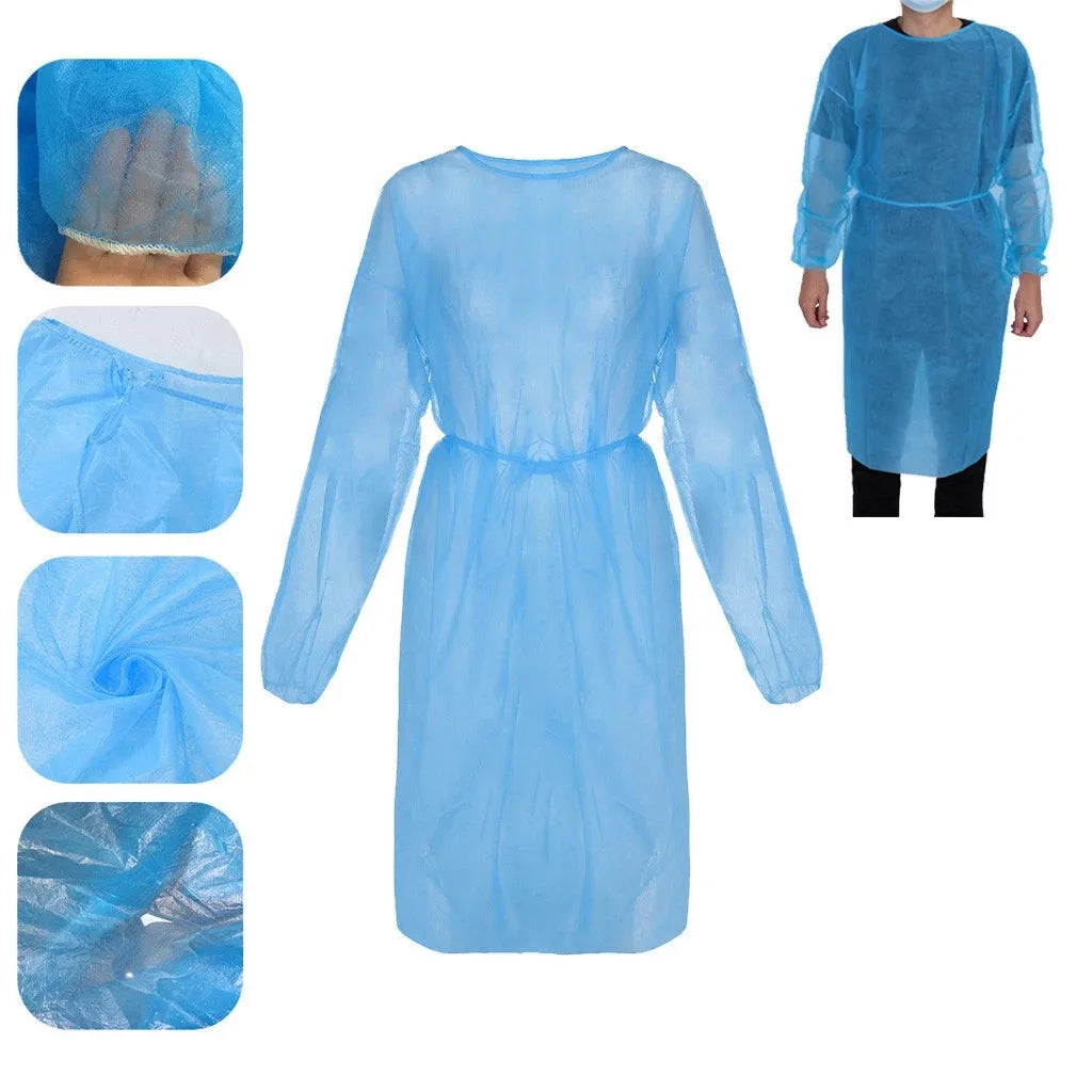 Ropa de aislamiento protectora desechable Unisex, 10 piezas, antisaliva, imperme