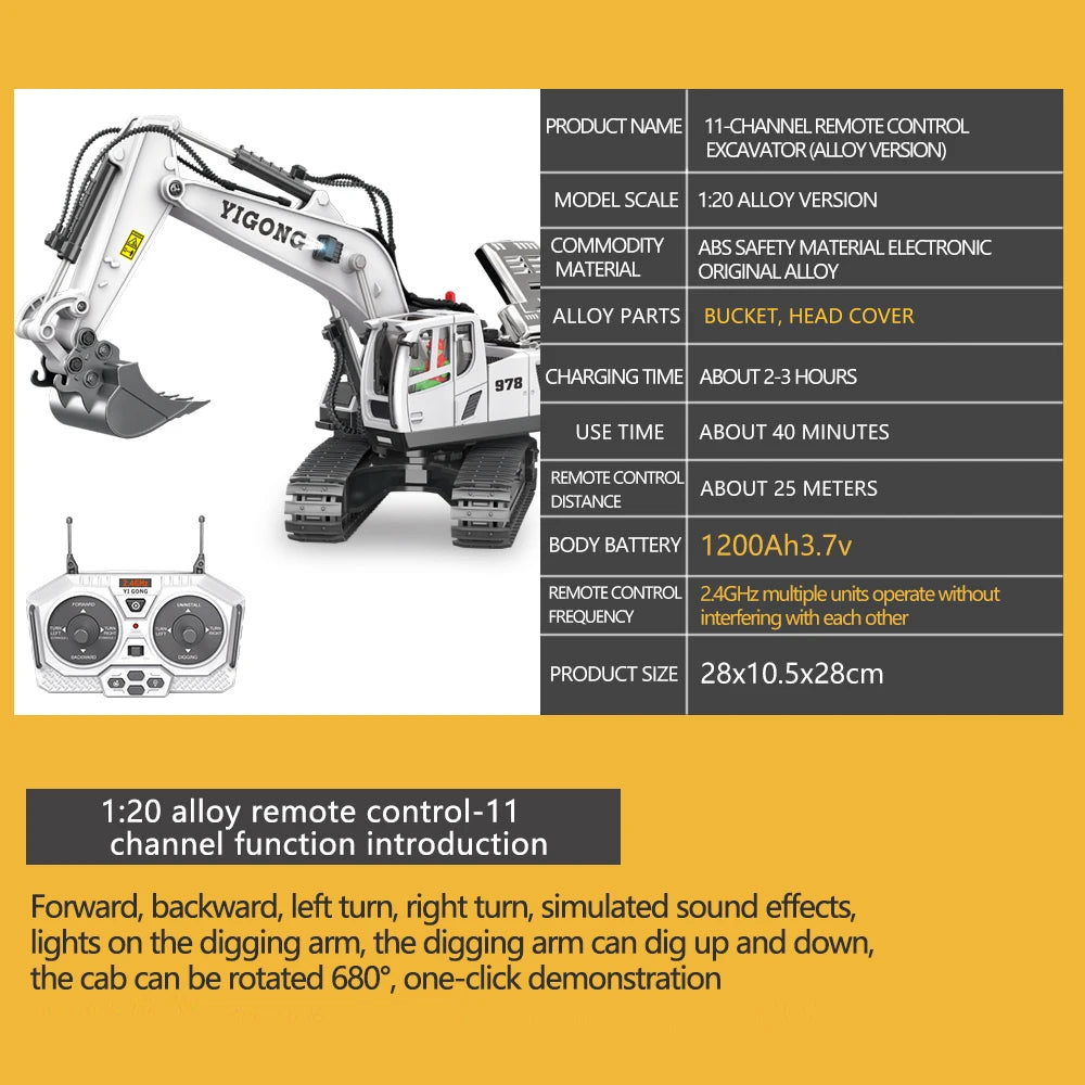 2.4G Remote Control Excavator Engineering Vehicle Truck Truck 