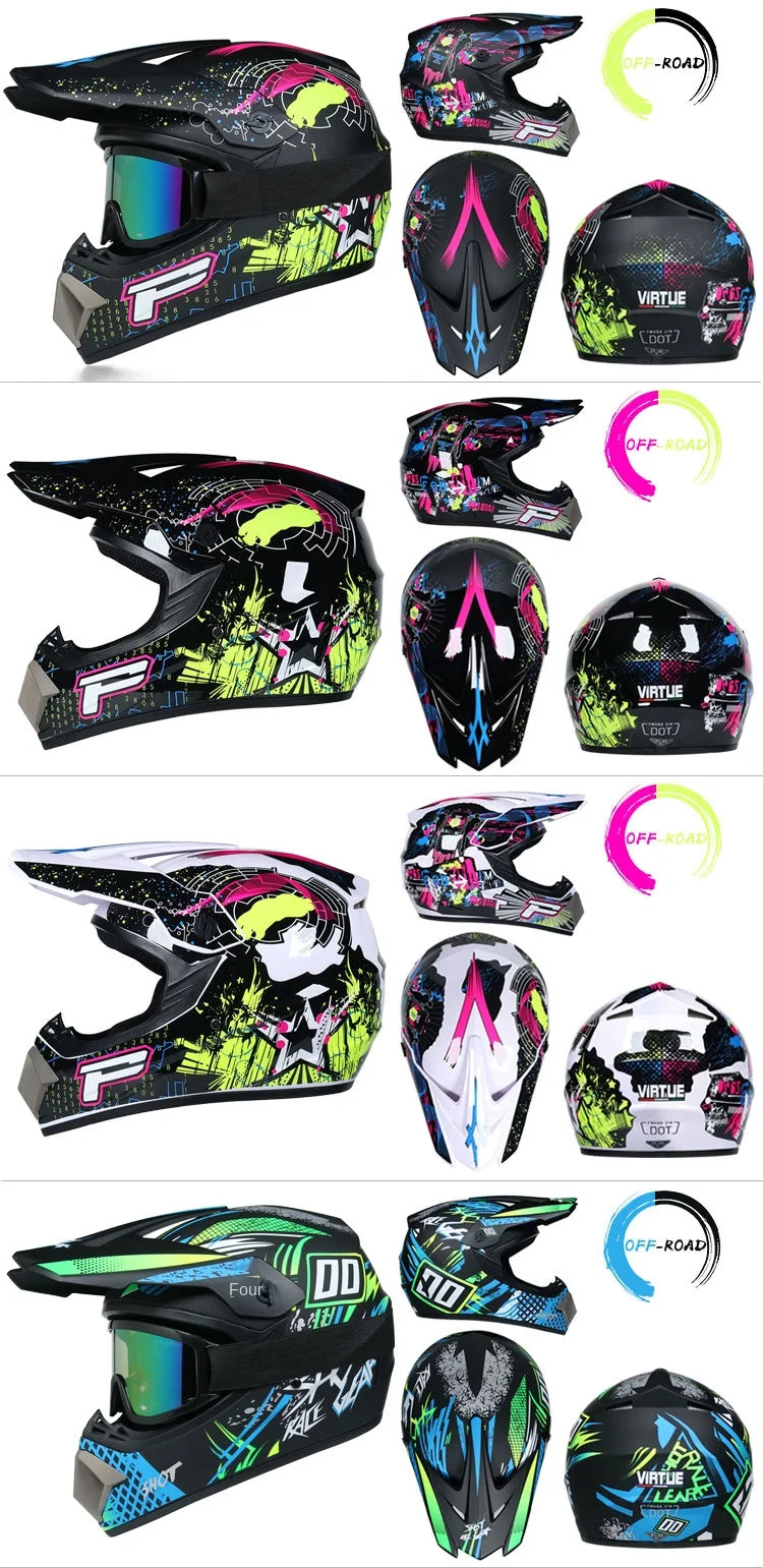 Free shipping 3 pieces of motorcycle helmet gift off-road helmet for boy