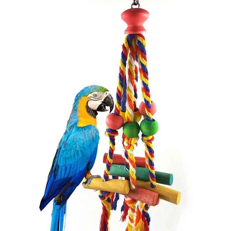 Juguete para masticar loros, cuerda de algodón, puente para morder, rasgado, ca
