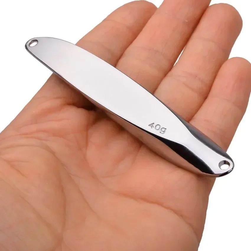 Cebo duro de 3 uds., cuchara plateada, señuelo de Jigging, anzuelo triple de Metal, hoja de fundición, Spinner, cucharas de curricán, cebo giratorio de hoja inoxidable