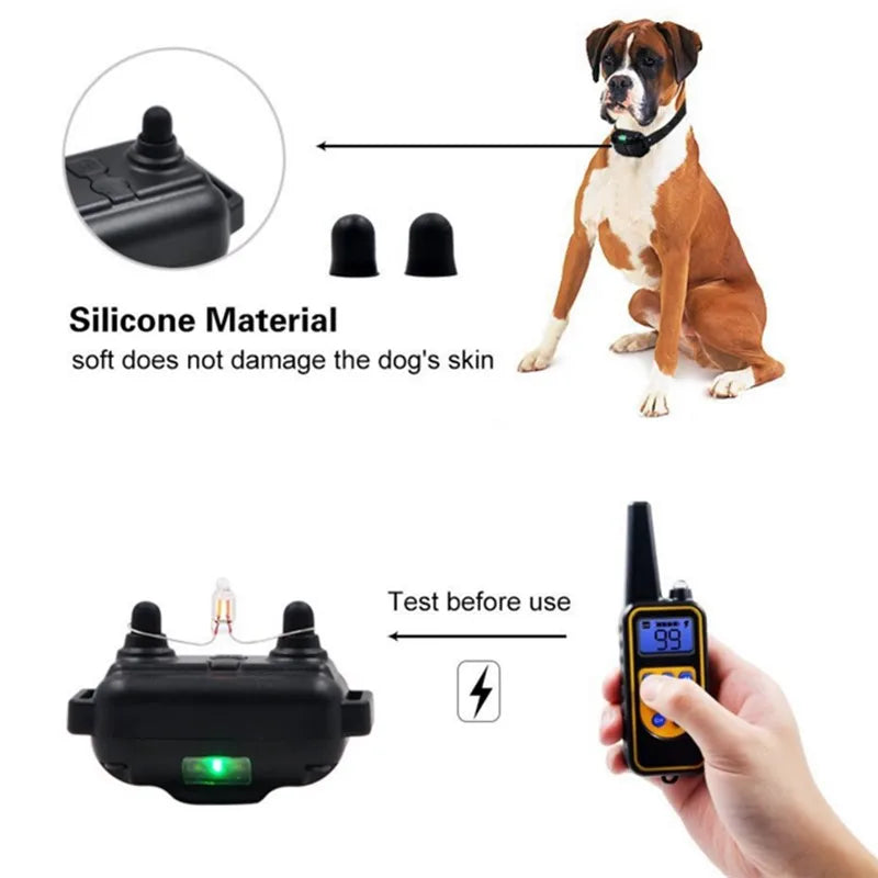 Electric Dog Training Collar Waterproof Dog Bark Collar Pet with Remote Control