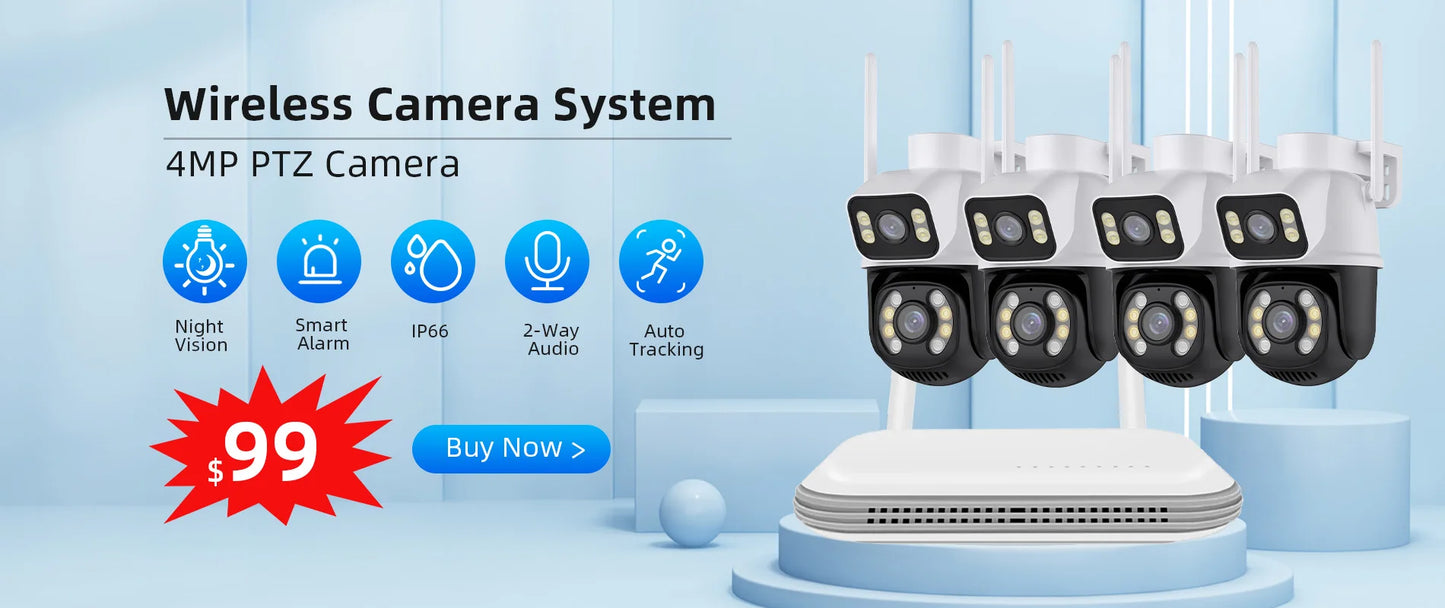 camara vigilancia wifi camara vigilancia wifi exterior Cámara de vigilancia Wifi 4K 8MP, lente Dual, inalámbrica, seguridad al aire libre, PTZ, cámaras IP, AI, detección humana, cámara CCTV, Zoom Digital 4X