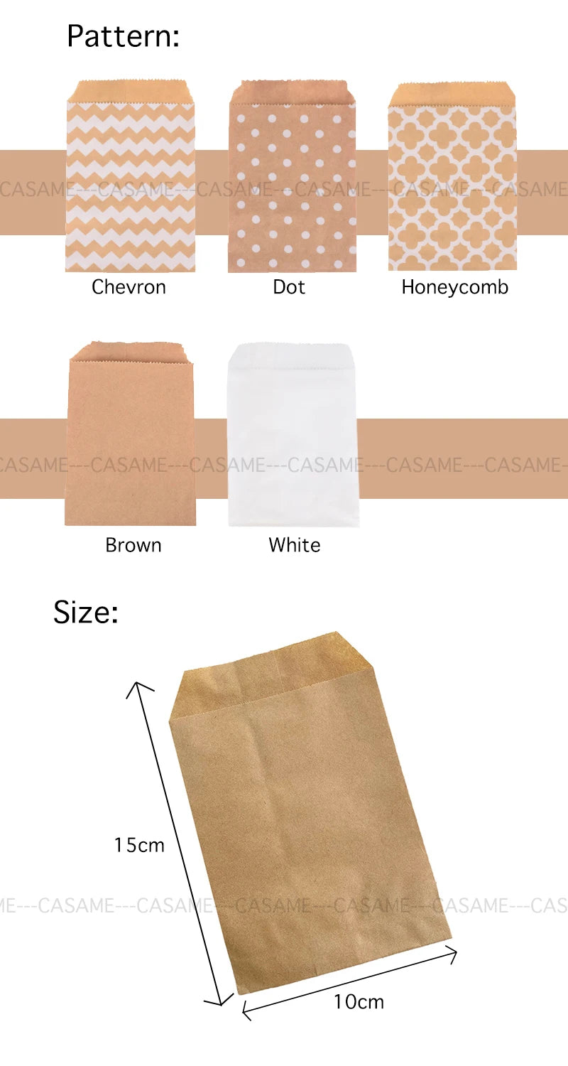 Mixed Style Kraft Paper Bags Craft Decoration Packaging Bag 