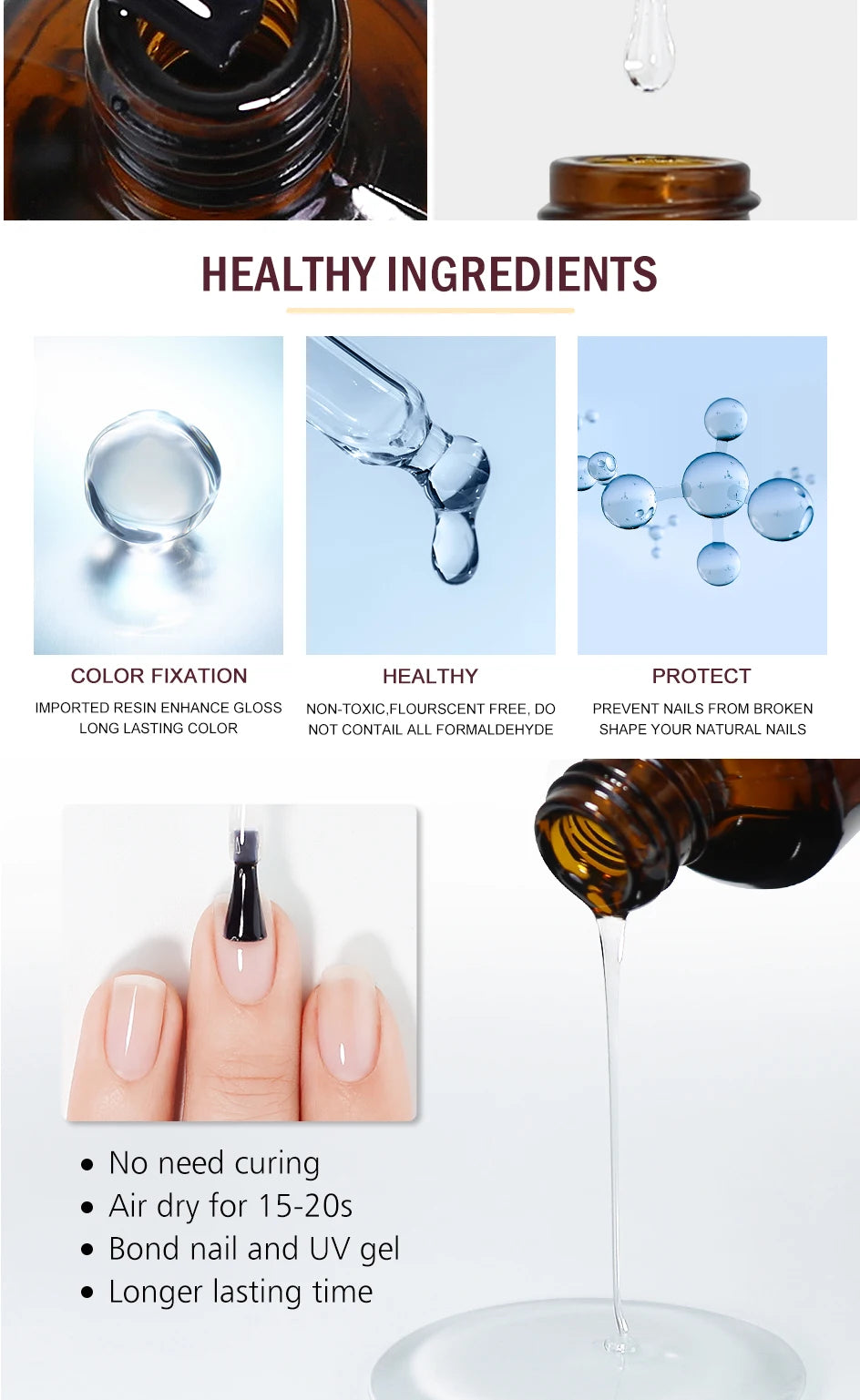 NAILCO-Esmalte de Gel para uñas, imprimación, capa Base, removedor mágico, juego de funciones, UV, Esmalte de uñas, arte de uñas, 15ml