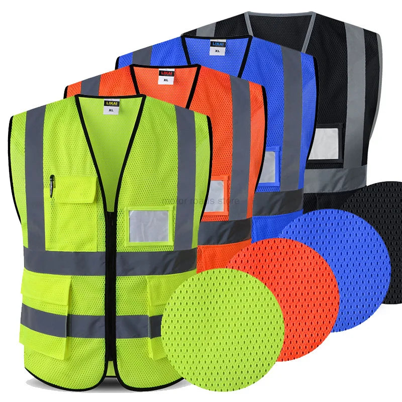 Chaleco de seguridad de malla para hombres, chaleco reflectante para motocicleta