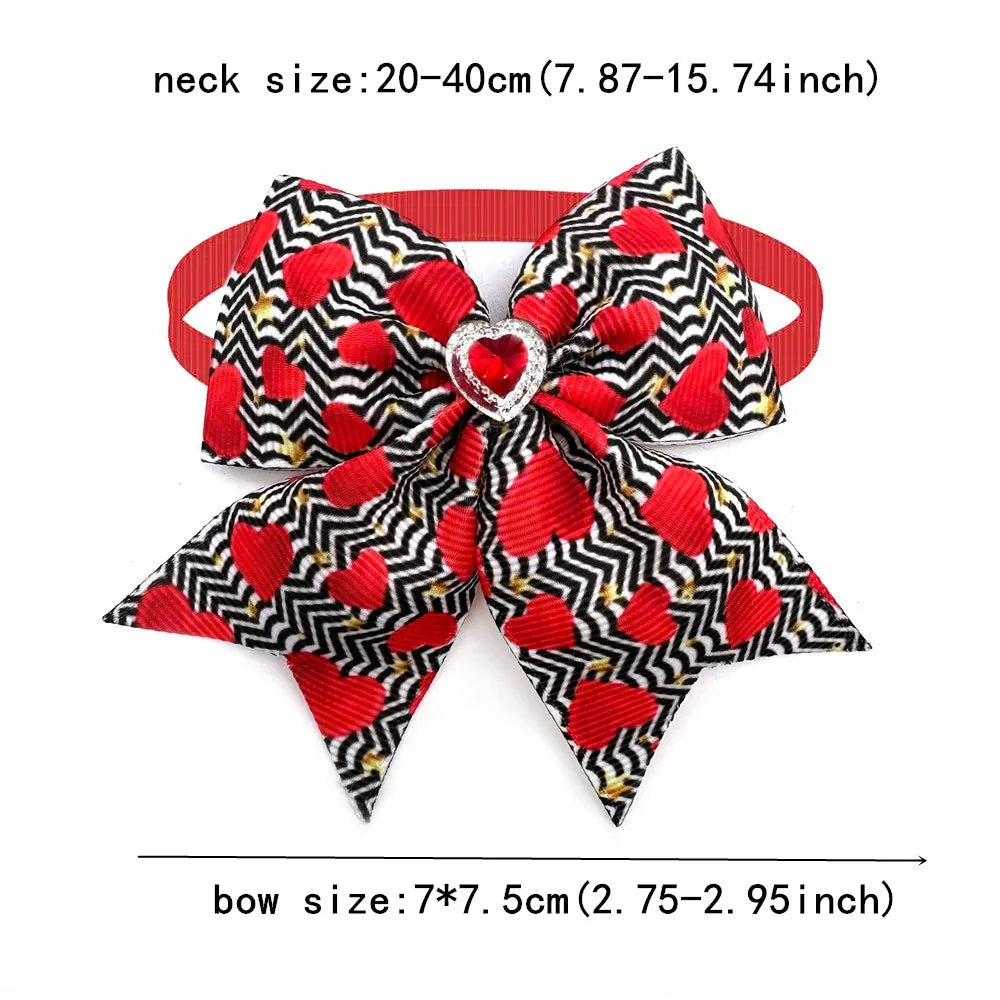 50/100 Pieces. Valentine's Day style small dog bow dog grooming product love.