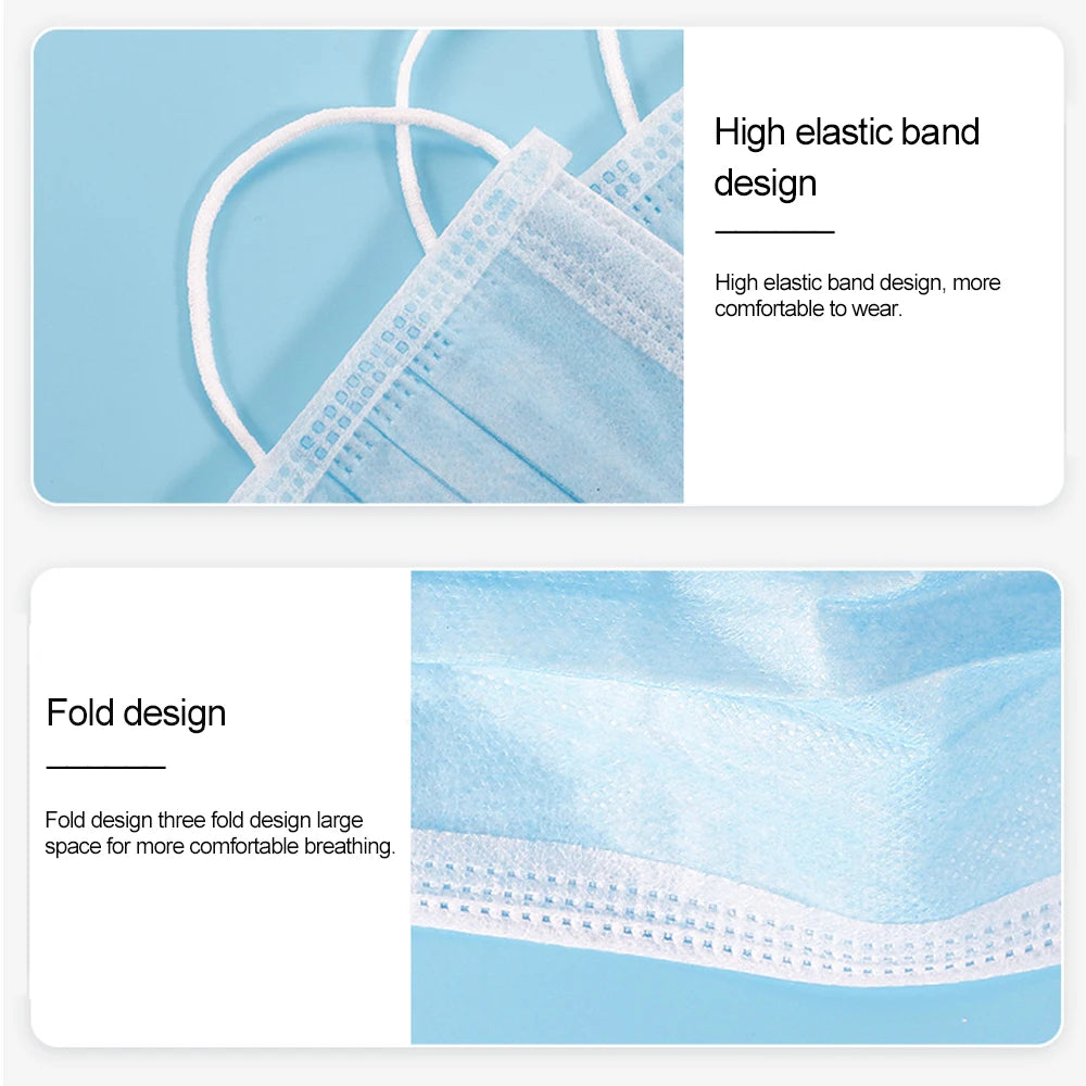 Adult Surgical Masks 3 Layers Protective Filter Mask 