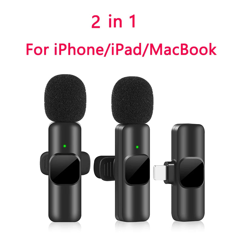 Micrófono Lavalier inalámbrico portátil, minimicrófono de grabación de Audio y vídeo para iPhone, Android, transmisión en vivo, videojuegos, teléfono