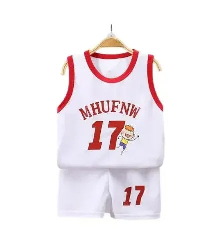 Boys sleeveless basketball jersey sets shorts p 