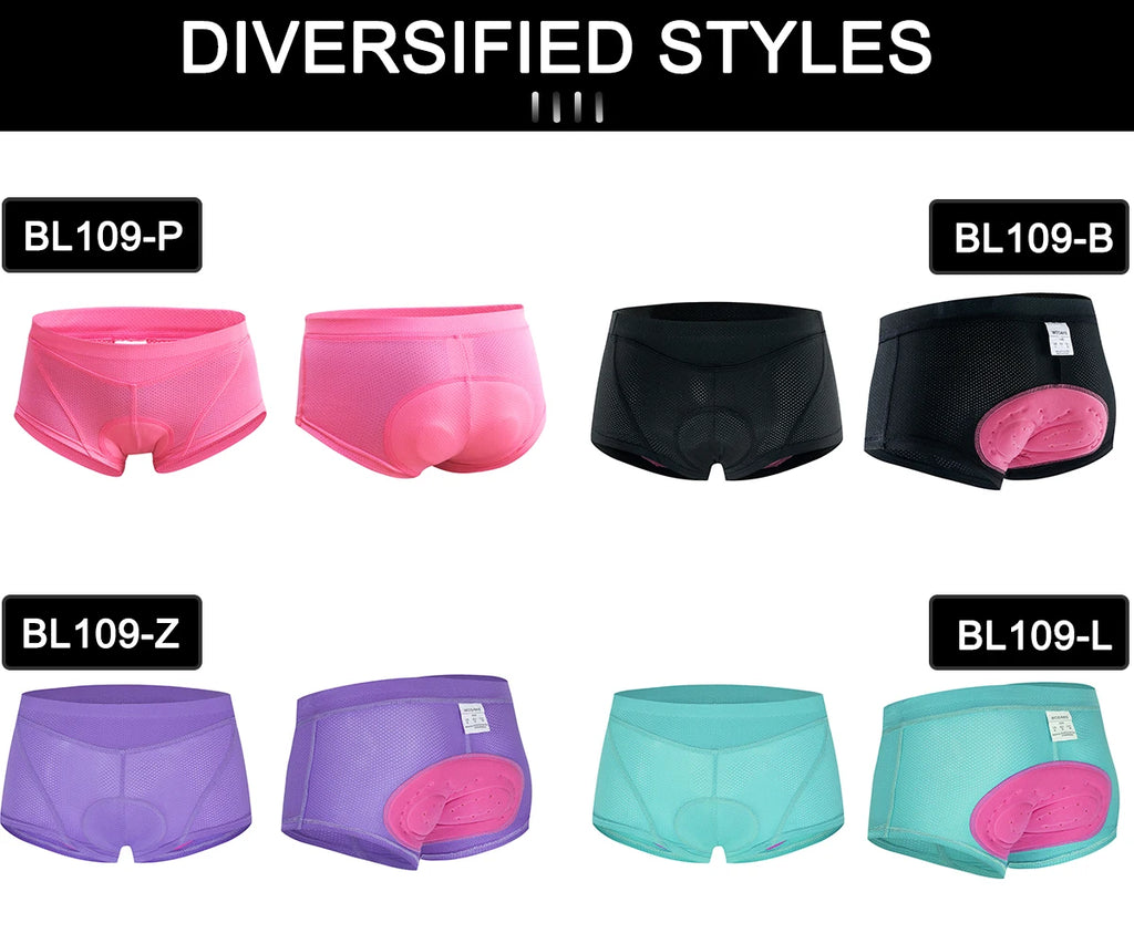 WOSAWE-pantalones cortos de ciclismo para mujer, ropa interior transpirable con