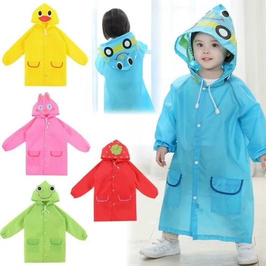 Children's Cartoon Raincoat Foldable Rain Poncho Waterproof Rain Coat 