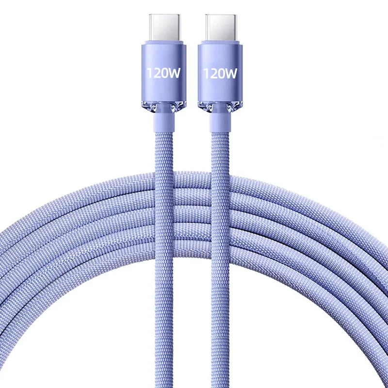 Cable USB tipo C a tipo C de 120W para iPhone 15 Pro Max, Cable de datos de carga rápida PD para Xiaomi 14, Redmi Oneplus 12, POCO X6, OPPO, Samsung