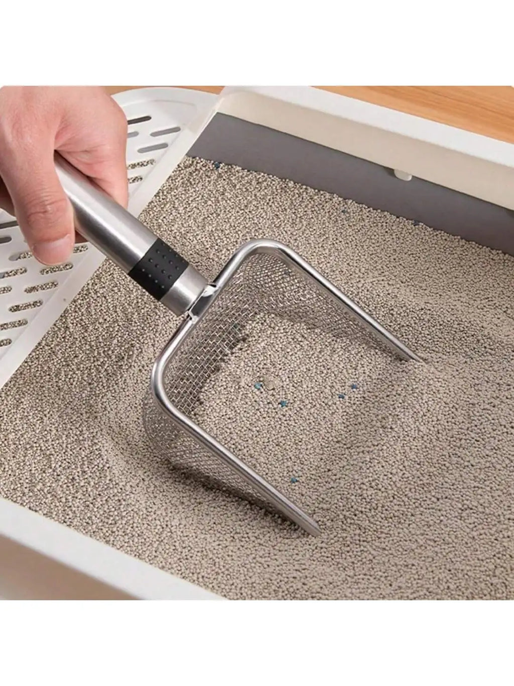 Herramienta de limpieza para mascotas, pala para arena de gatos de aleación de aluminio y Metal, mango duradero de acero inoxidable, pala para excrementos de mascotas