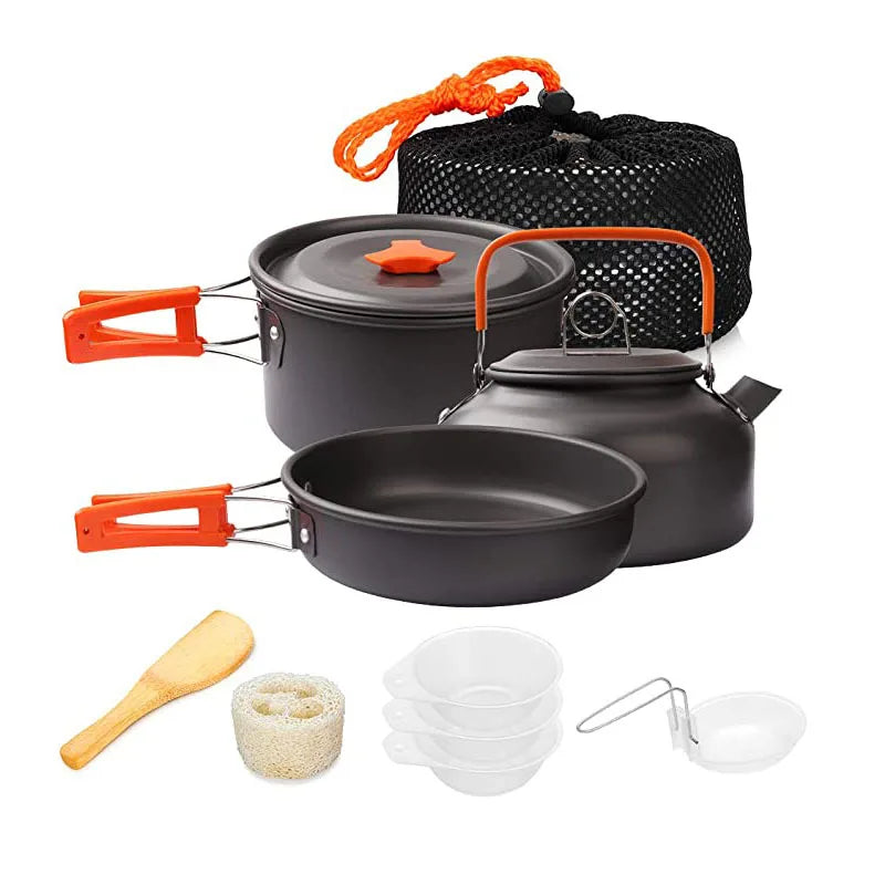 Camping Cookware Set Aluminum Outdoor Equipment 