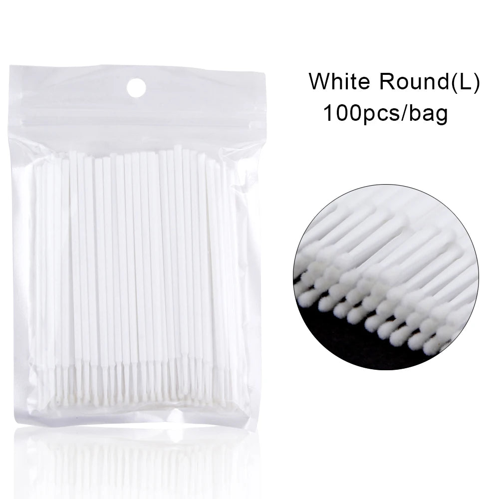 Disposable Eyelash Brushes Cotton Swab Individual Microbrush 