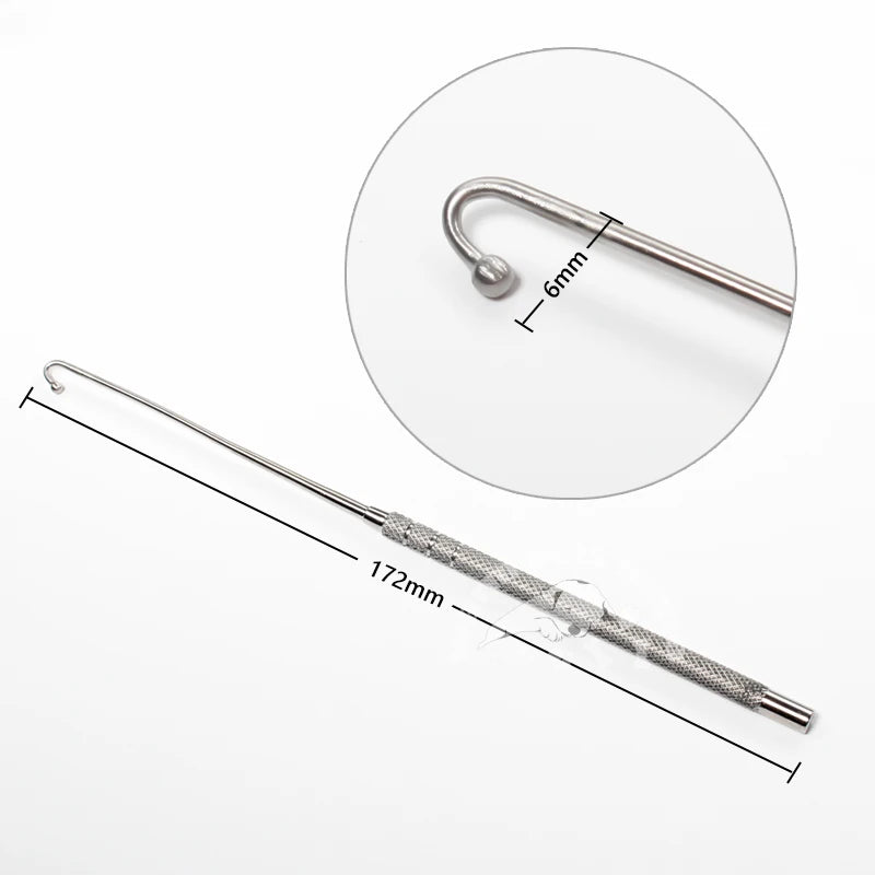 Gancho uterino para animales, perro, gato, ovario, Spay, Snook, gancho de 172mm,