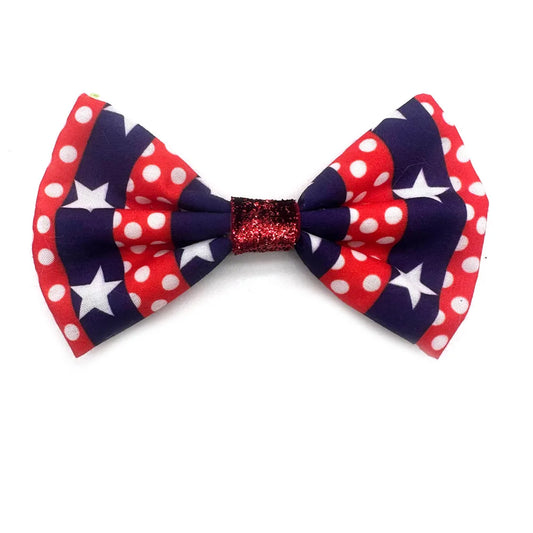 50/100 Pcs Pet Collar Bow Slip-On Dog Bows 4th of July sum 