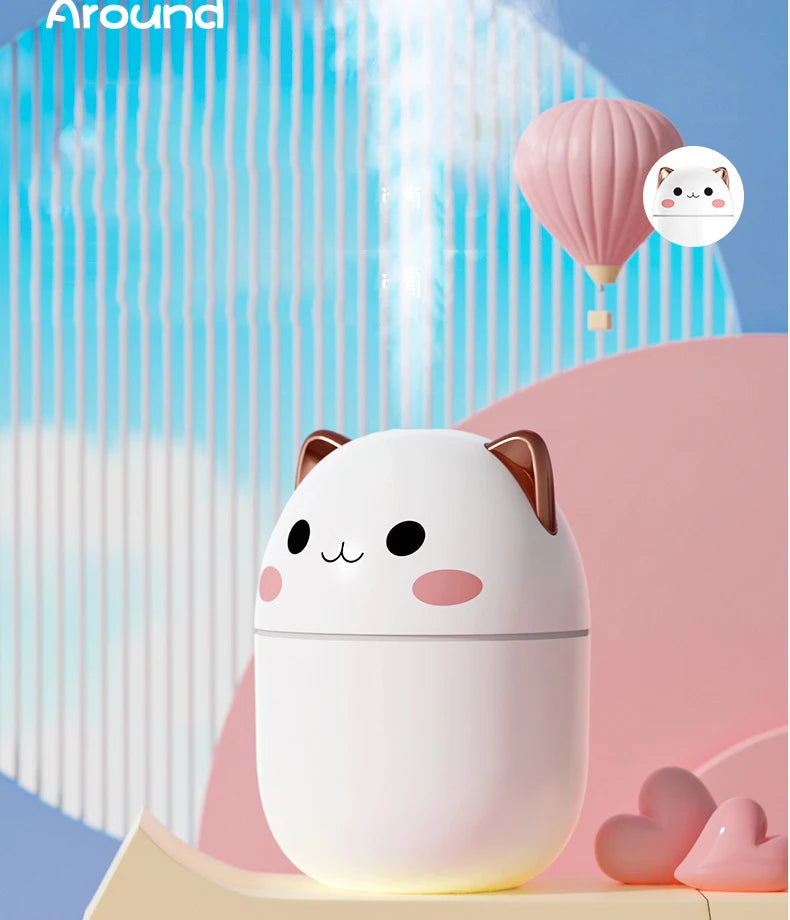 Portable Air Humidifier Kawaii Aroma Diffuser with Night Light Mist 