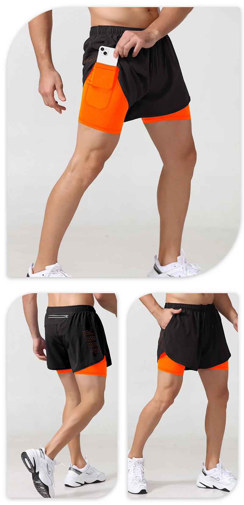 Pantalones cortos para correr para hombre, Shorts de secado rápido para Fitness