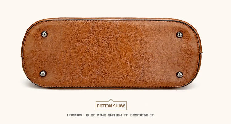Bolsos de hombro de cuero con cera de aceite para mujer, bolso cruzado Vintage,