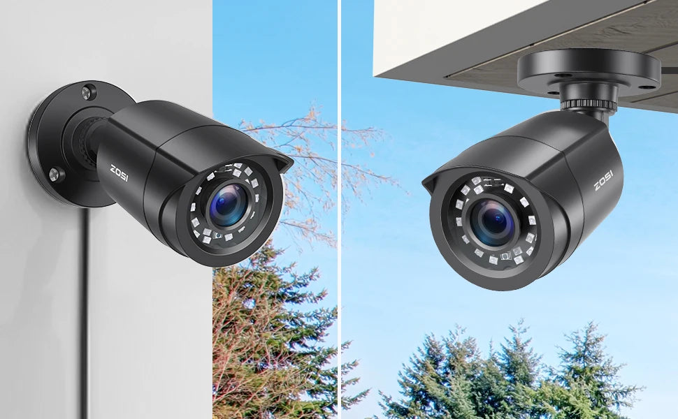 ZOSI-Sistema de videovigilancia CCTV para exteriores, videocámara de seguridad con 8 canales, 1080P, 5MP, Lite, DVR, 2/4/6/8 piezas, 2MP, con cable, día/noche