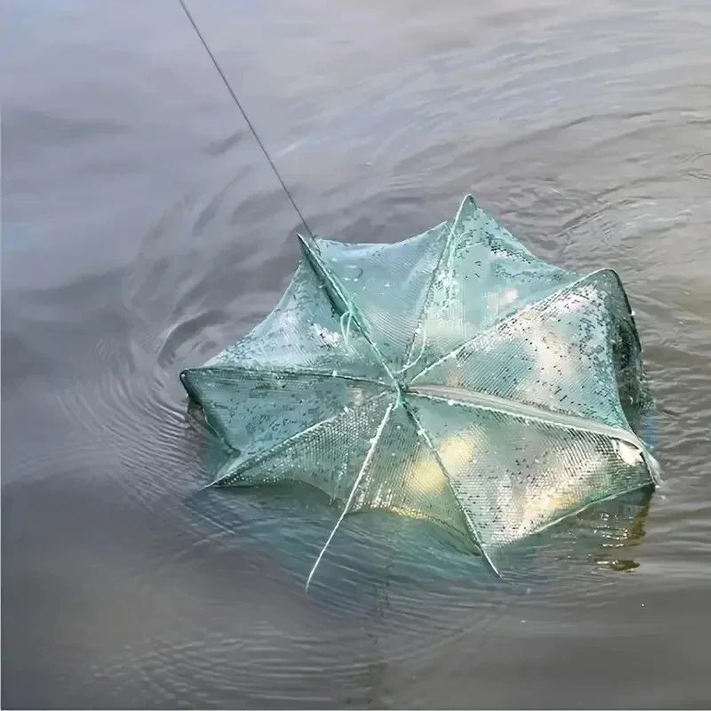 Malla para red de pesca/aparejos/jaula plegable, recogedor de cangrejos, red de pesca, cangrejo, cangrejo, camarones, fusión, alquillas, trampas de pesca