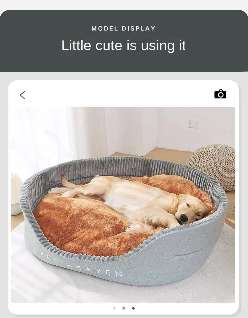 Large Dog House Double-sided Soft Pet Bed Warm Sofa 