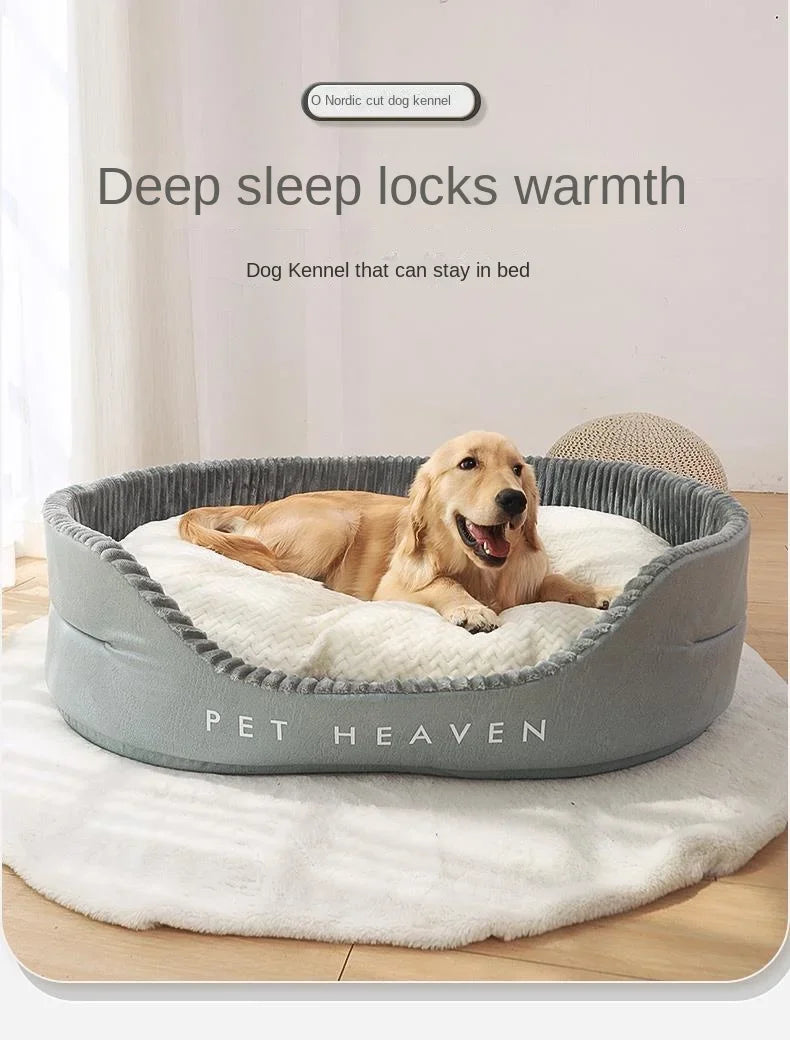 Large Dog House Double-sided Soft Pet Bed Warm Sofa 
