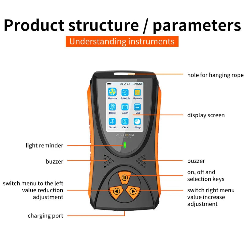 Geiger Nuclear Radiation Detector Counter X-ray Beta Gamma Dosimeter 