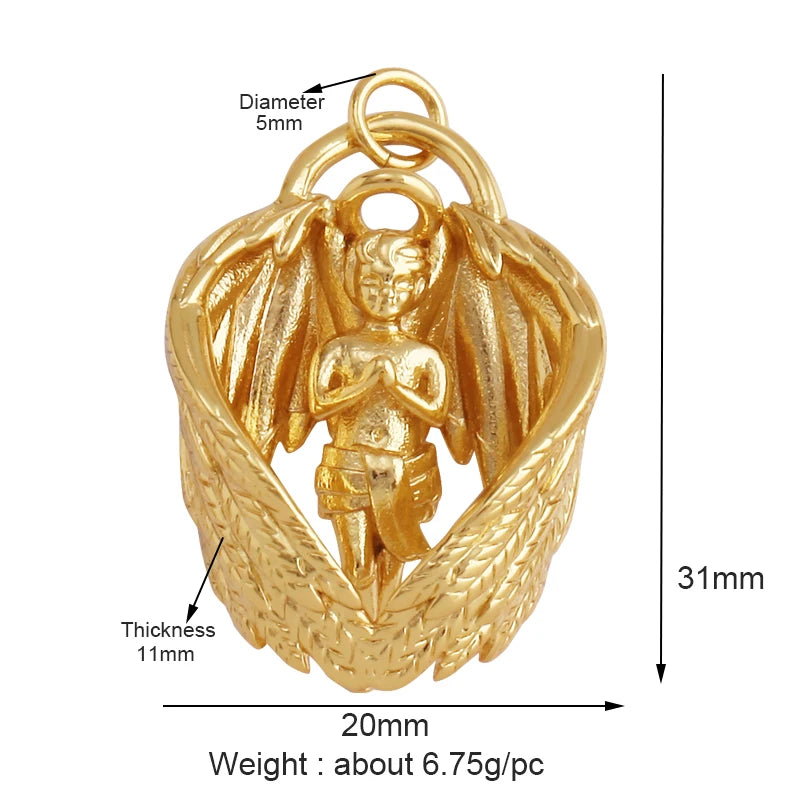 Religious Guardian Angel Jesus Pendant Love Heart Pendant 