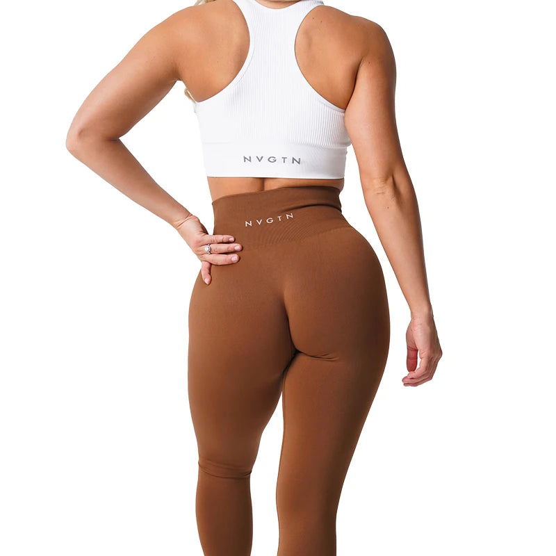 NVGTN-mallas sin costuras para mujer, pantalones de Yoga de cintura alta, ropa de gimnasio, mallas de LICRA suaves para entrenamiento, trajes de Fitness