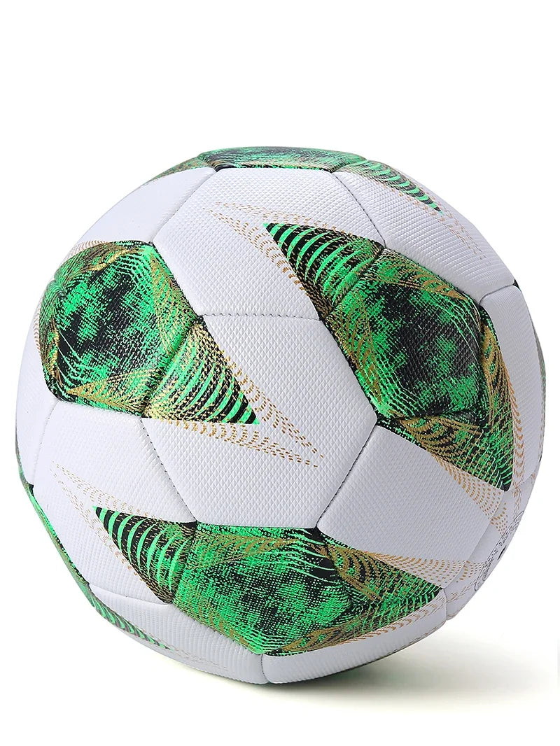 Balón de fútbol de tamaño estándar 5, pelota de fútbol cosida a máquina, p