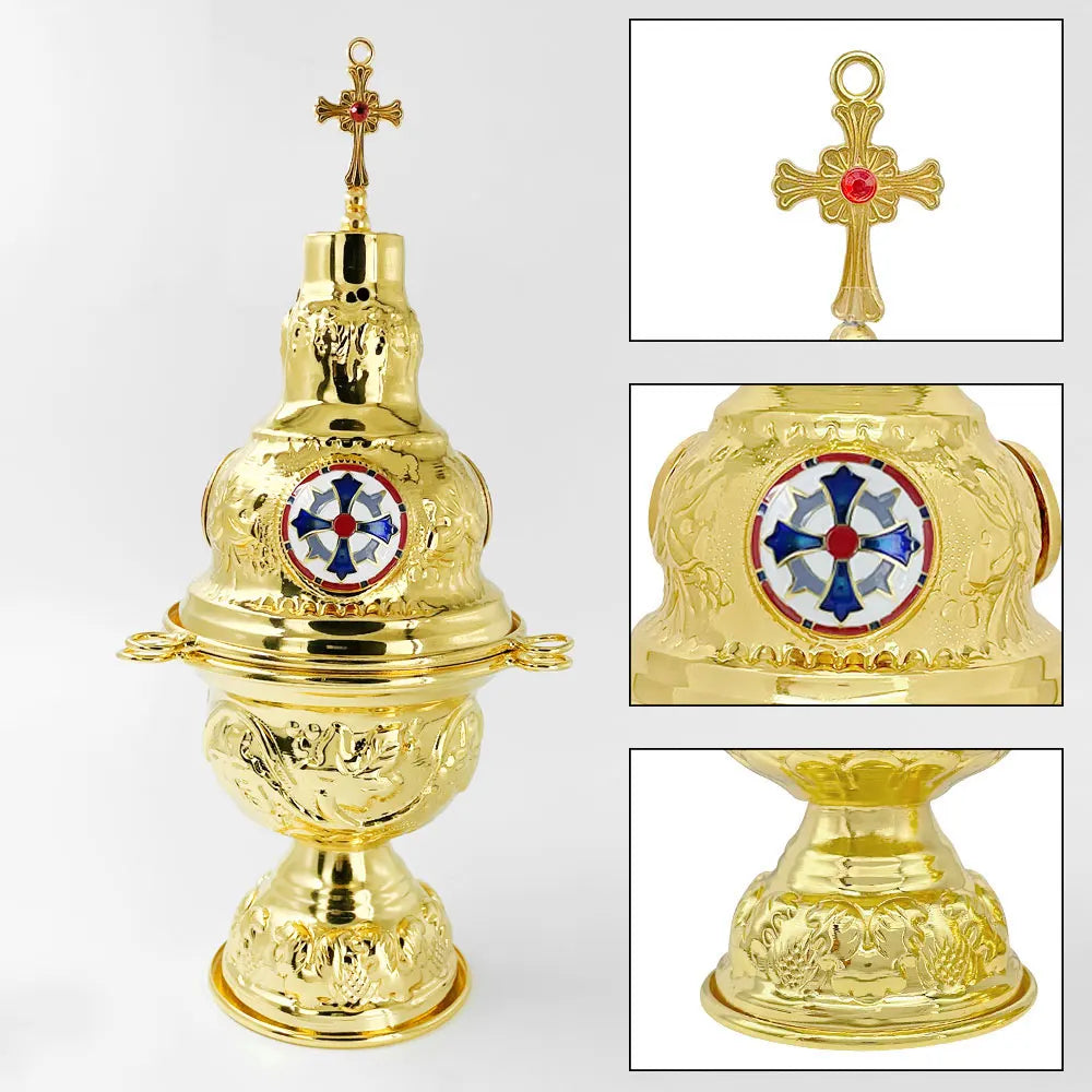 Orthodox Church incense burner, liturgical censer items 