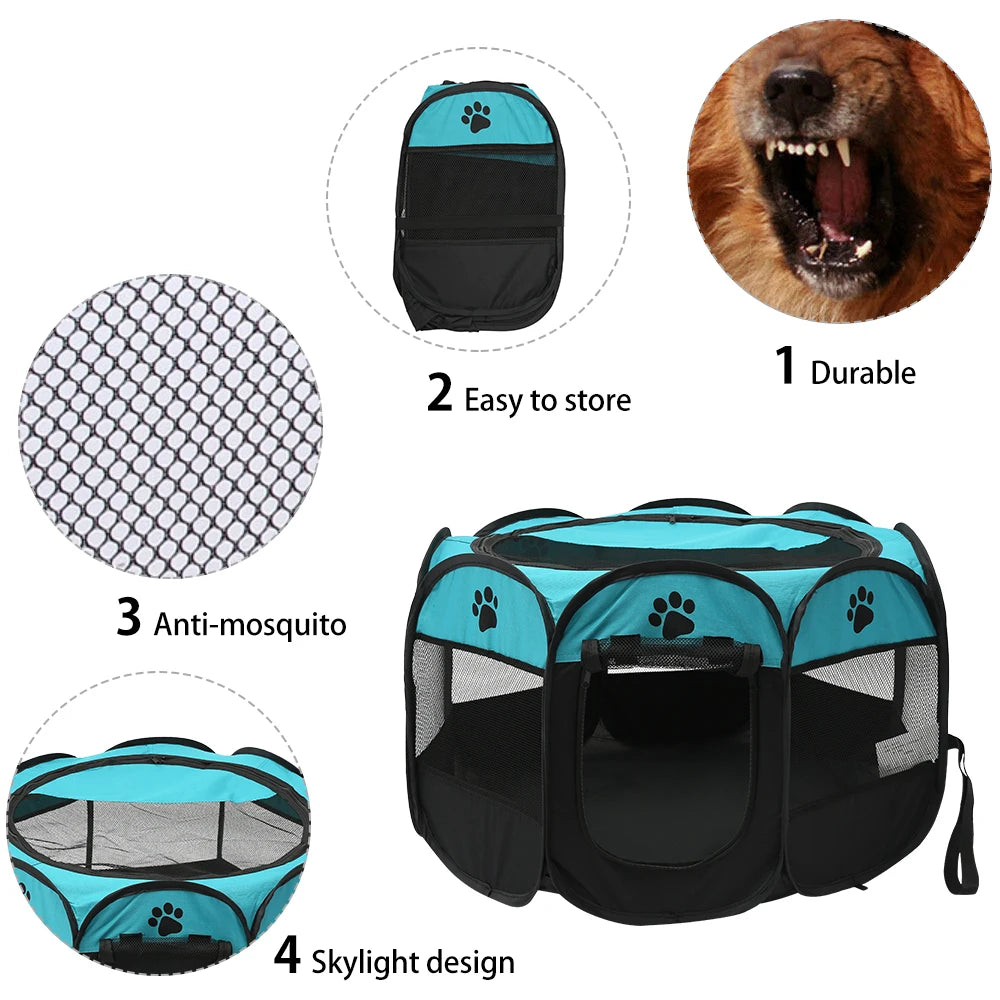 Foldable Pet Tent Octagonal Dog Cage for Large Dogs 