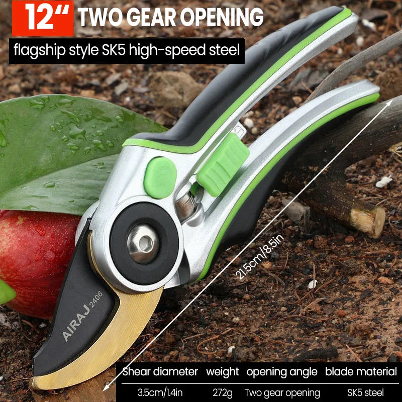 AIRAJ Gardening Pruning Shears Hand-Saving Garden Tools