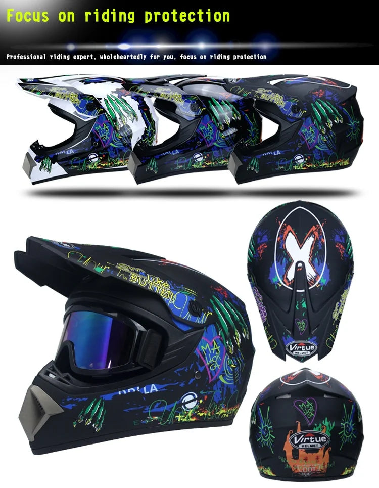 Free shipping 3 pieces of motorcycle helmet gift off-road helmet for boy