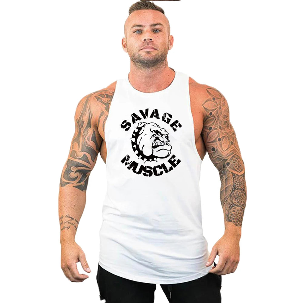 Men's Cotton Sleeveless Shirt Workout Tank Tops 