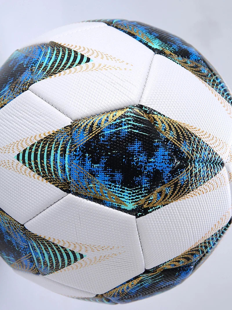 Balón de fútbol de tamaño estándar 5, pelota de fútbol cosida a máquina, p