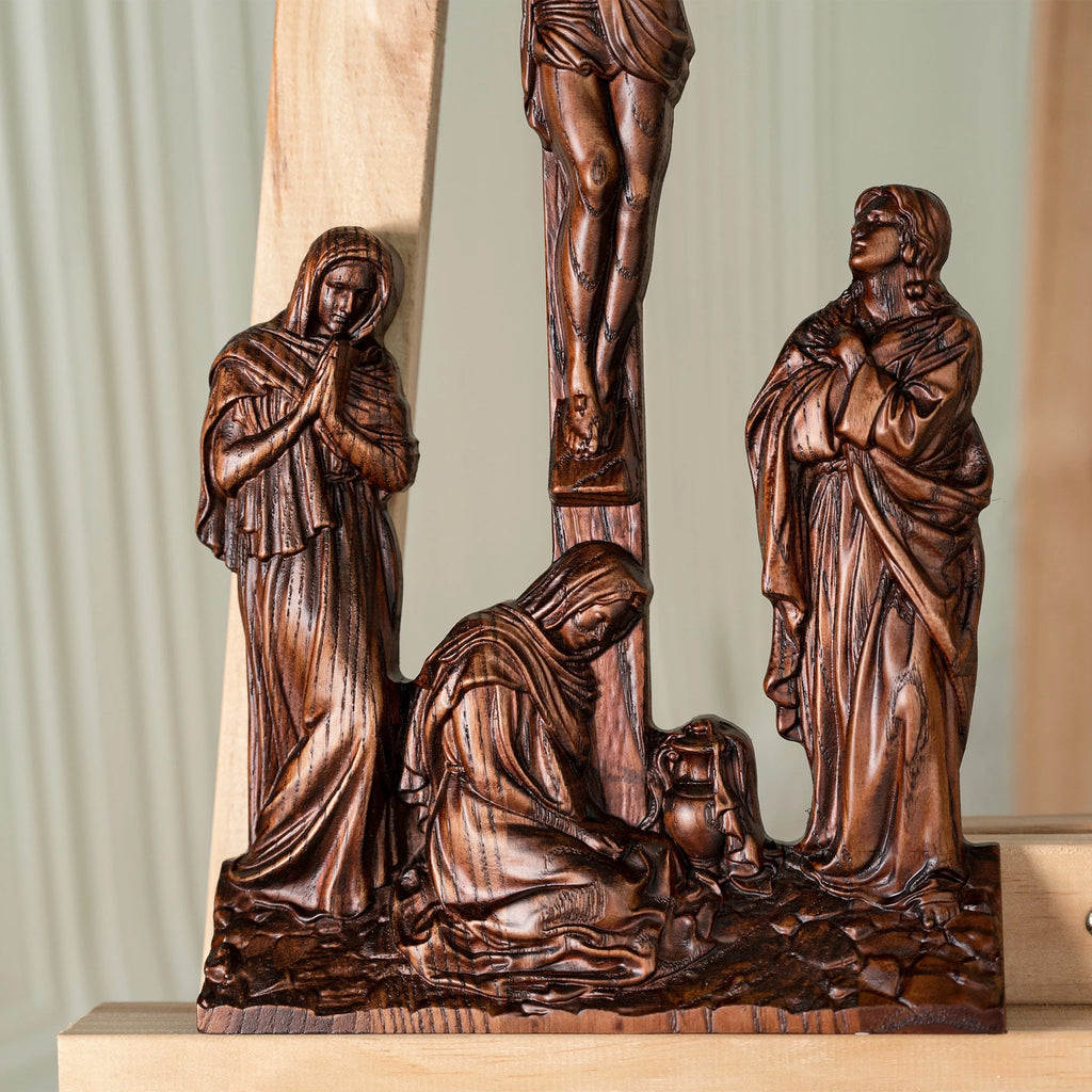 Escena católica de Jesús y crucifijo, adornos, Jesús fue crucificado, decorac