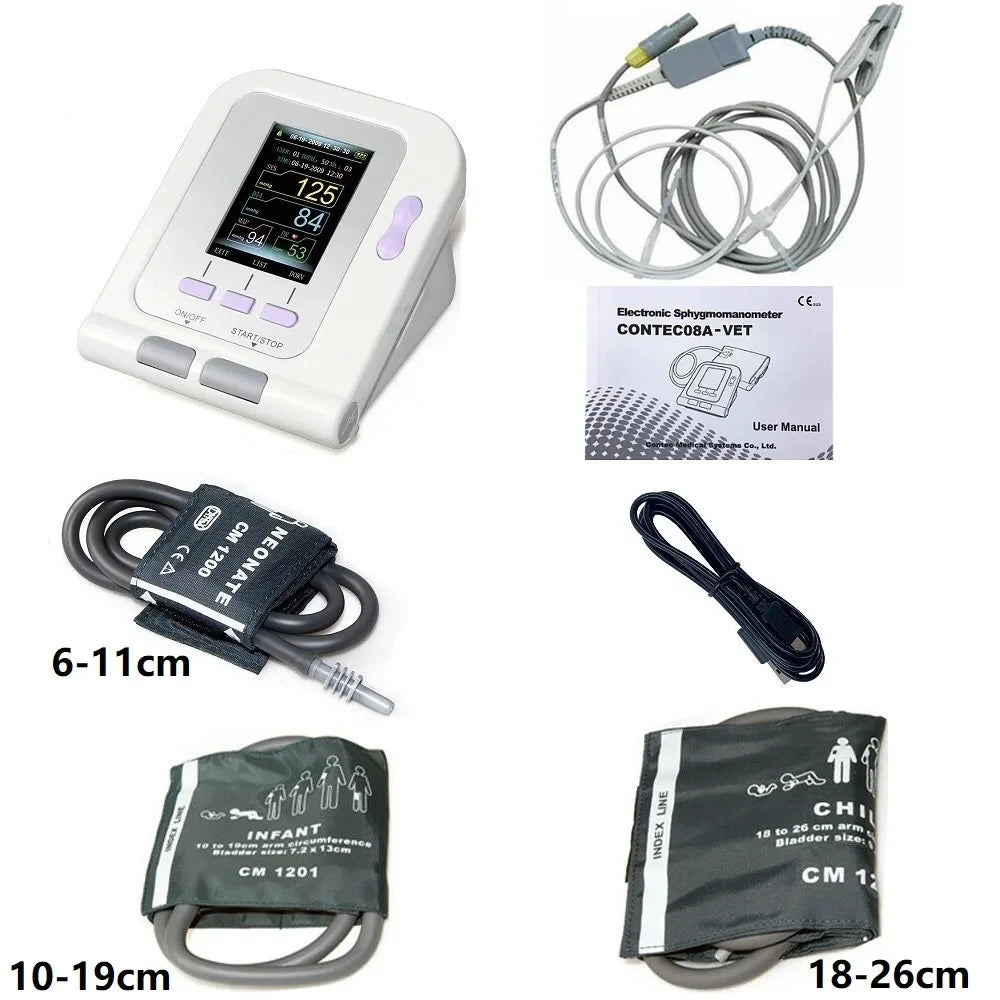 CONTEC08A Electronic Sphygmomanometer, Digital Blood Pressure Monitor, 