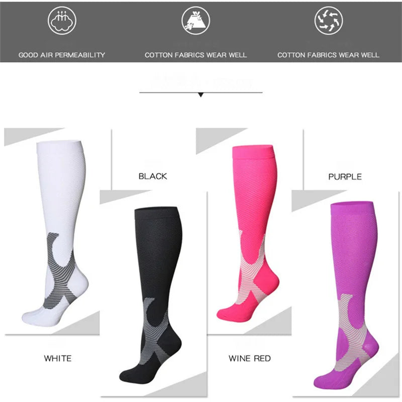 Running Compression Stockings Marathon Hiking Sports Socks 
